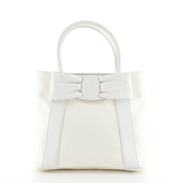 Salvatore Ferragamo Bow Tote Textured Patent Small