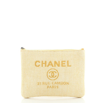Chanel Deauville Pouch Raffia Medium