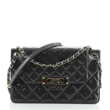 Chanel Golden Class Accordion Flap Bag Quilted Patent Medium