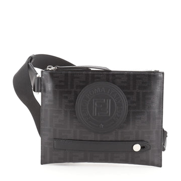Fendi Convertible Messenger Bag Zucca Coated Canvas Medium