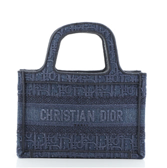 Christian Dior Book Tote Oblique Denim Mini