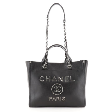 Chanel Deauville Tote Studded Caviar Small