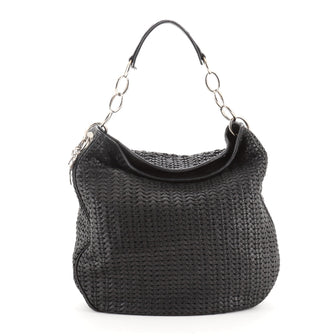 Christian Dior Soft Lady Hobo Woven Leather Large