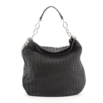 Christian Dior Soft Lady Hobo Woven Leather Large