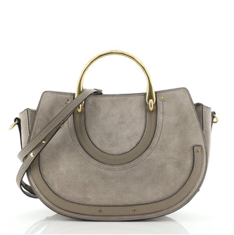 Chloe Pixie Double Handle Bag Leather with Suede Medium