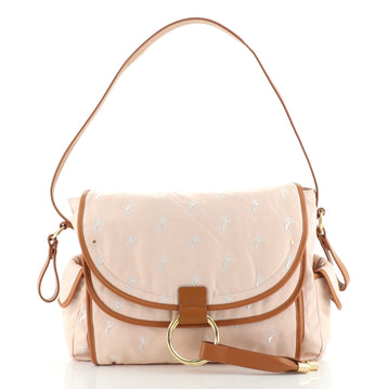 Chloe Diaper Bag Embroidered Canvas Large