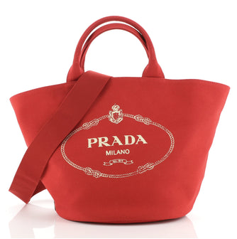 Prada Canapa Convertible Shopping Tote Canvas Medium