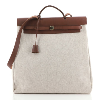 Hermes Herbag Toile and Leather GM