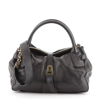 Burberry Turn Lock Satchel Leather Medium