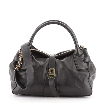 Burberry Turn Lock Satchel Leather Medium