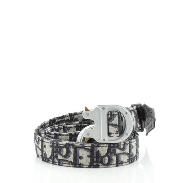 Christian Dior Buckle Belt Oblique Canvas Thin