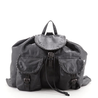 Double Pocket Backpack Leather Large