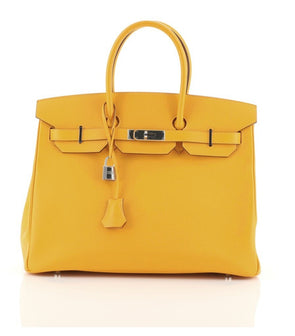 Hermes Birkin Handbag Yellow Epsom with Palladium Hardware 35