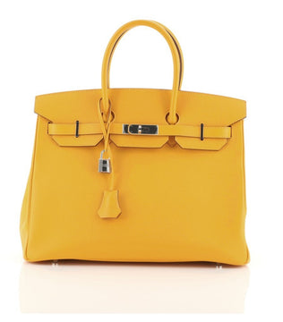 Hermes Birkin Handbag Yellow Epsom with Palladium Hardware 35