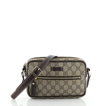 Gucci Front Zip Camera Bag GG Coated Canvas Small