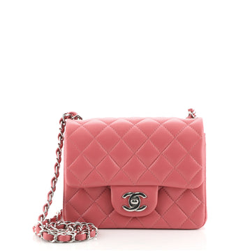 Chanel Square Classic Single Flap Bag Quilted Lambskin Mini