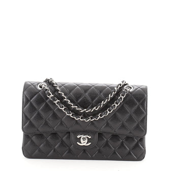 Chanel Classic Double Flap Bag Quilted Caviar Medium