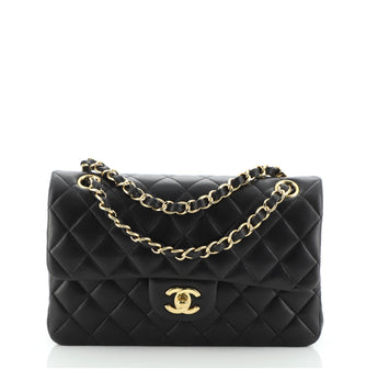 Chanel Vintage Classic Double Flap Bag Quilted Lambskin Small