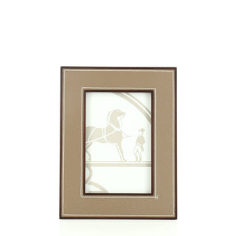 Hermes Pleiade Vertical Photo Frame Leather and Wood Small