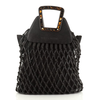 Dolce & Gabbana Woven Frame Tote Leather with Tortoise Wood