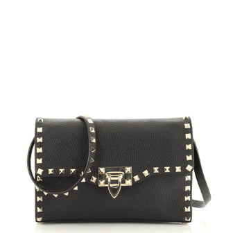 Valentino Rockstud Flip Lock Flap Bag Leather Medium