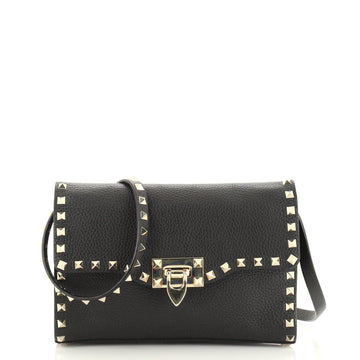 Valentino Rockstud Flip Lock Flap Bag Leather Medium