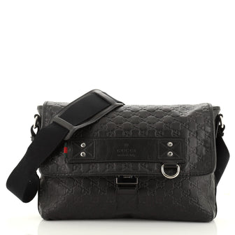 Gucci Messenger Flap Bag Guccissima Rubber