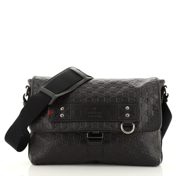 Gucci Messenger Flap Bag Guccissima Rubber
