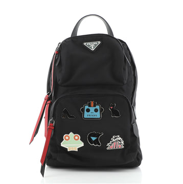 Prada Robot Fluo Sling Backpack Embellished Tessuto