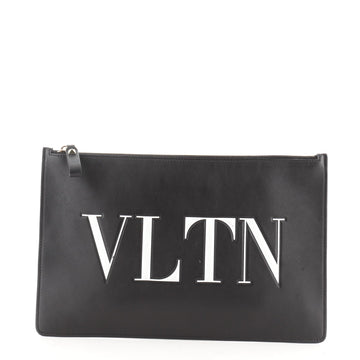 Valentino VLTN Zip Clutch Printed Leather