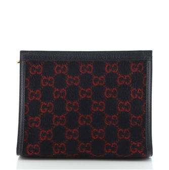 Gucci Zipped Pouch GG Wool Large