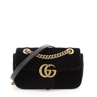 Gucci GG Marmont Flap Bag Matelasse Velvet Small