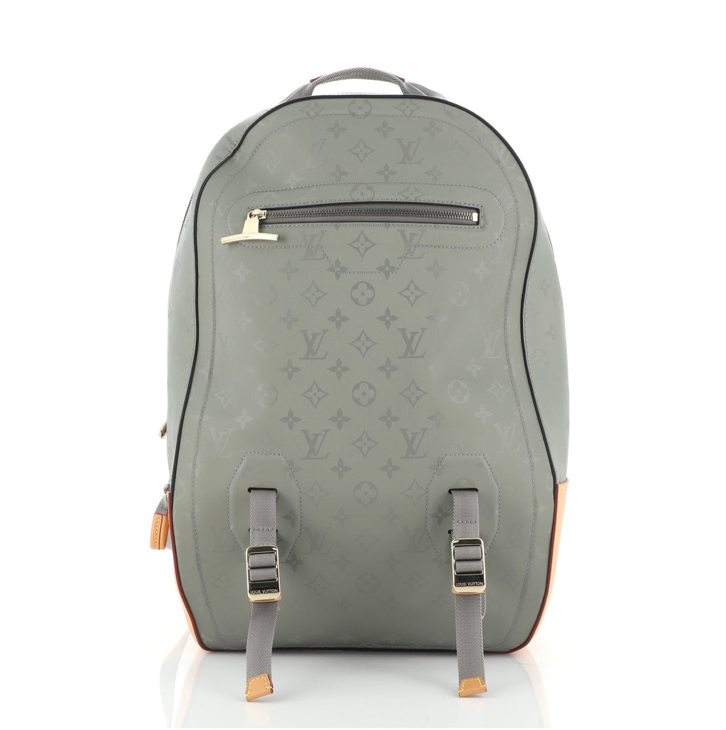 grey and white louis vuitton backpack Louis Vuitton Backpack Limited Edition Titanium Monogram Canvas GM Gray 5955941
