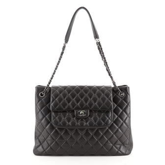 Chanel Classic Flap Shopping Tote Quilted Lambskin Large