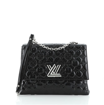 Louis Vuitton Twist Chain Shoulder Bag Malletage Flower Patent