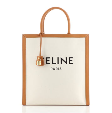Celine Vertical Cabas Tote Canvas with Leather Large