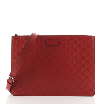 Gucci Zip Messenger Bag Guccissima Leather Large