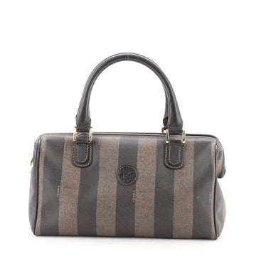Fendi Vintage Pequin Convertible Boston Bag Coated Canvas Medium