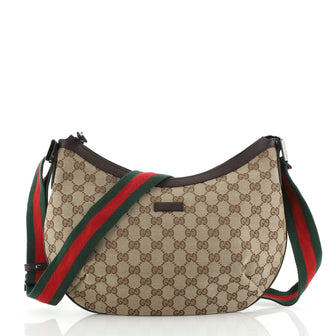 Gucci Saddle Zip Messenger Bag GG Canvas Medium