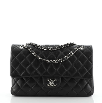 Chanel Vintage Classic Double Flap Bag Quilted Lambskin Medium