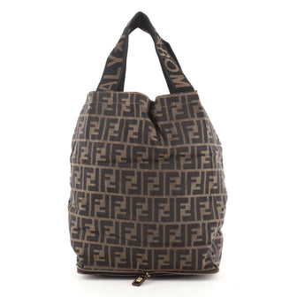Fendi Vintage Convertible Shopping Tote Zucca Canvas Medium