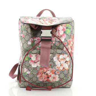 Gucci Buckle Backpack Blooms Print GG Coated Canvas Small