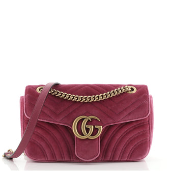 Gucci GG Marmont Flap Bag Matelasse Velvet Small