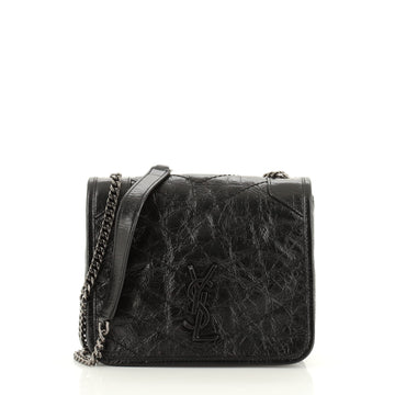 Saint Laurent Niki Chain Wallet Matelasse Chevron Leather