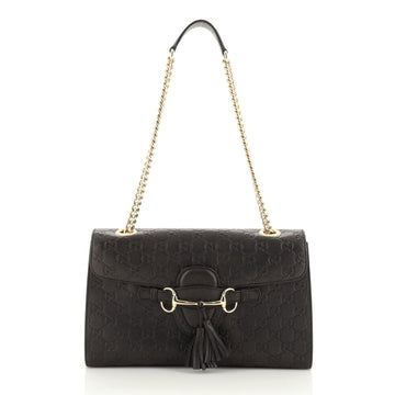 Gucci Emily Chain Flap Bag Guccissima Leather Medium