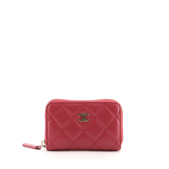 Chanel CC Zip Coin Purse Quilted Lambskin Small