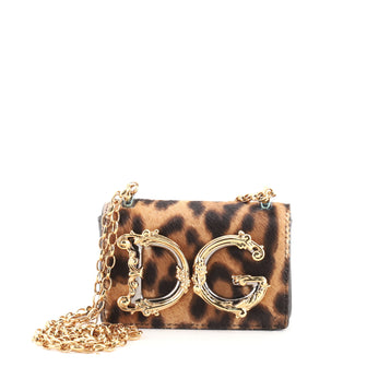 Dolce & Gabbana DG Girls Flap Bag Printed Calf Hair Small