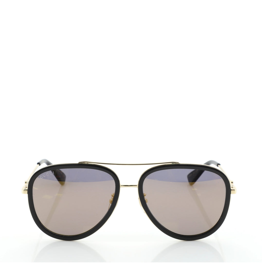 Gucci Bee Aviator Sunglasses Acetate and Metal 59661 display picture 3