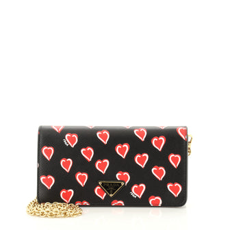 Prada Wallet on Chain Printed Saffiano Leather