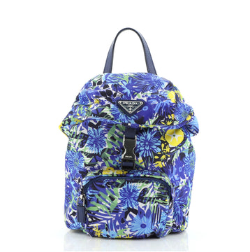 Prada Front Pocket Backpack Printed Tessuto Small